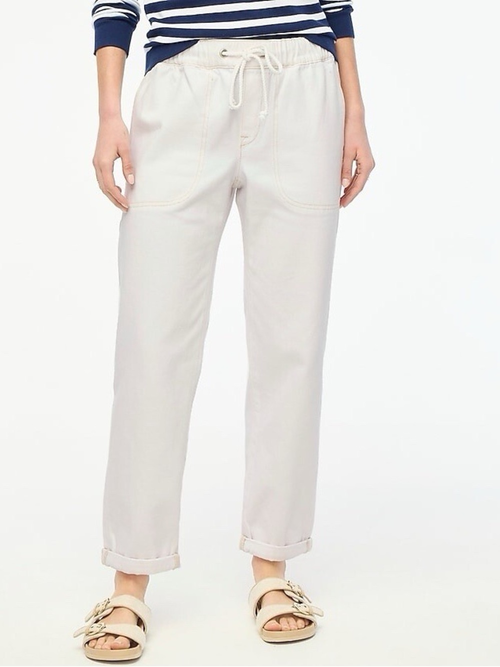 J. Crew Factory Cream Drawstring Waist Pants